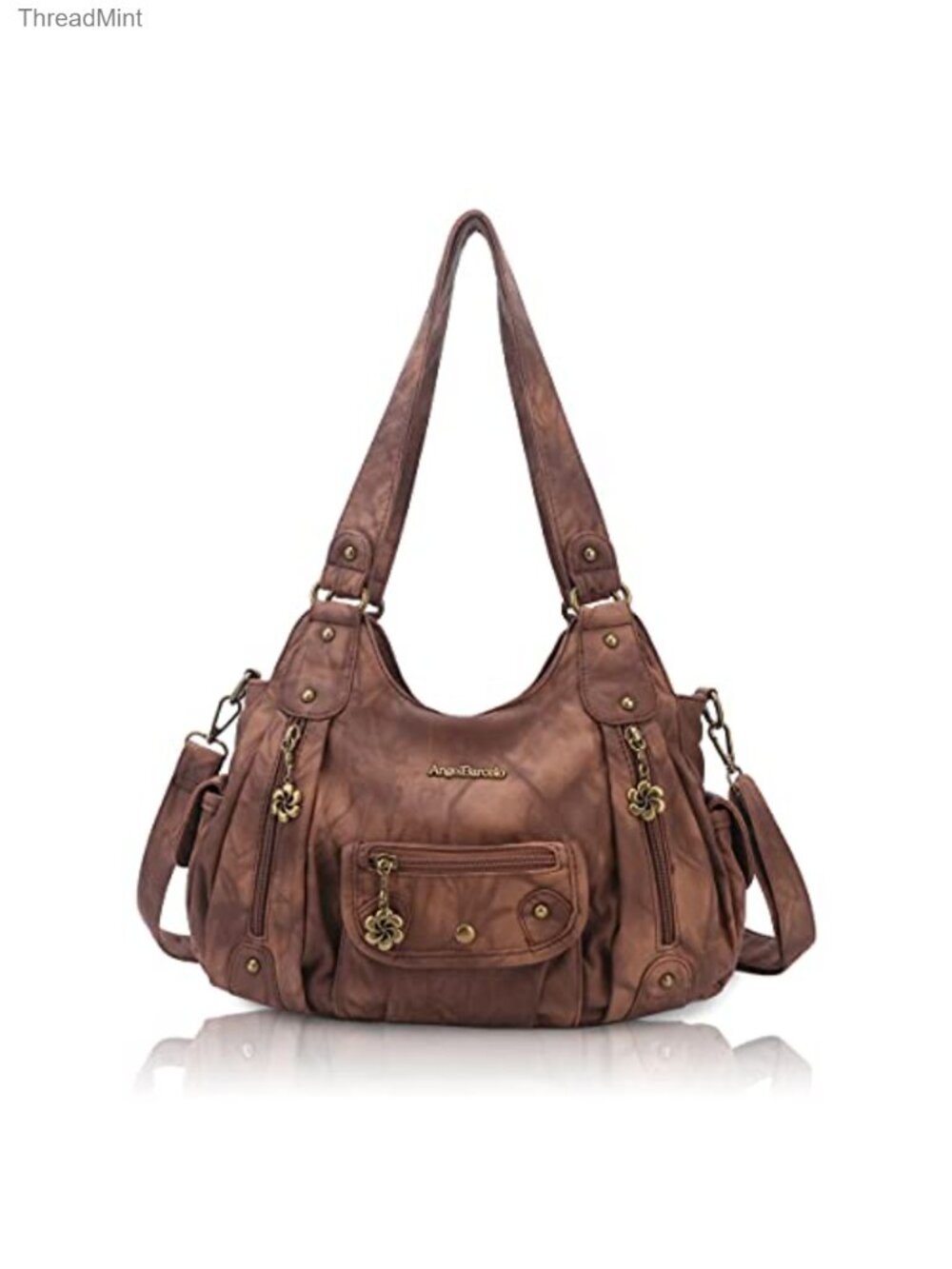 Women's PU Leather Hobo Shoulder Bag Crossbody Purse, Handbag, Top Handle,